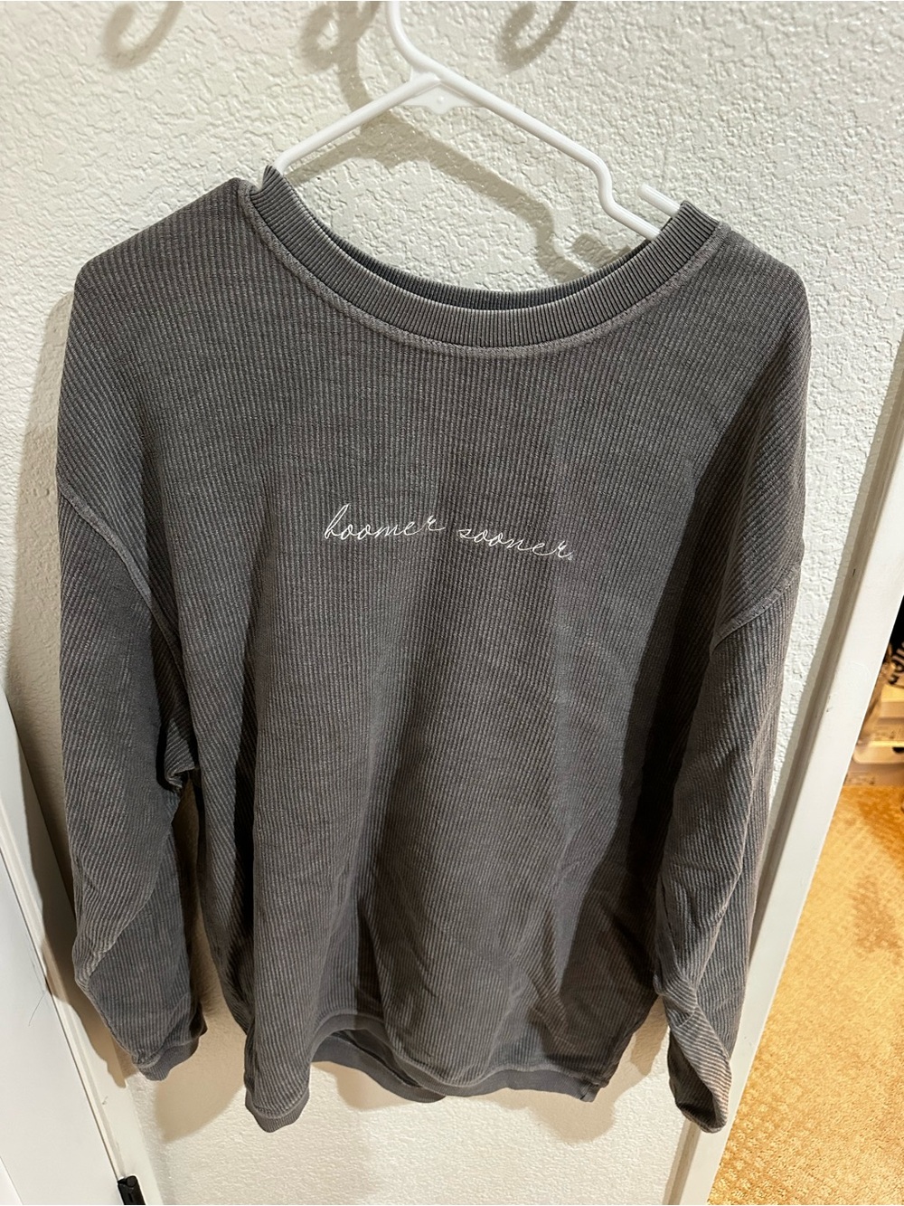 Gray Waffle Knit Long-Sleeve jacket